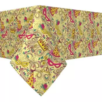 Квадратная скатерть, 100% полиэстер, 54х54 дюйма, Пурим.