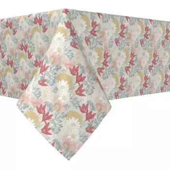 Квадратная скатерть, 100% полиэстер, 54х54 дюйма, Сад цветов.