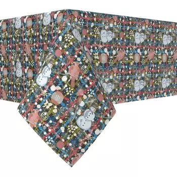 Квадратная скатерть, 100% полиэстер, 54x54 дюйма, Christmas Weave Love