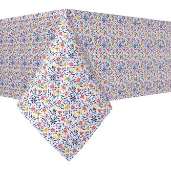 Квадратная скатерть, 100% полиэстер, 54x54 дюйма, Retro Garden