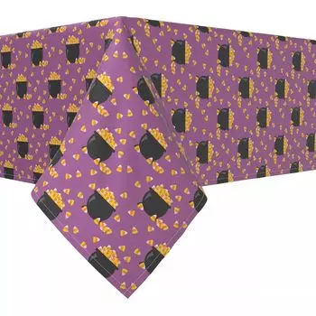 Квадратная скатерть, 100% полиэстер, 60х60 дюймов, Pot of Candy Corn