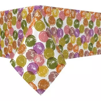 Квадратная скатерть, 100% полиэстер, 60х60 дюймов, разноцветные точечные штампы.