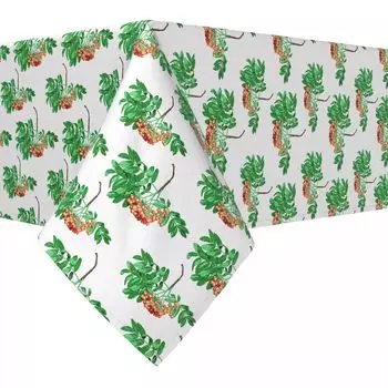 Квадратная скатерть, 100% полиэстер, 60х60 дюймов, силуэты рябины.