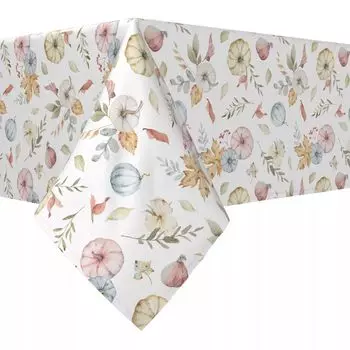 Квадратная скатерть, 100% полиэстер, 60х60 дюймов, тыквенная листва.