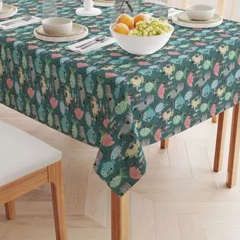 Квадратная скатерть, 100% полиэстер, 60x60 дюймов, абстрактная рыба