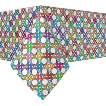 Квадратная скатерть, 100 % полиэстер, 60x60 дюймов, абстрактный красочный восьмиугольник.