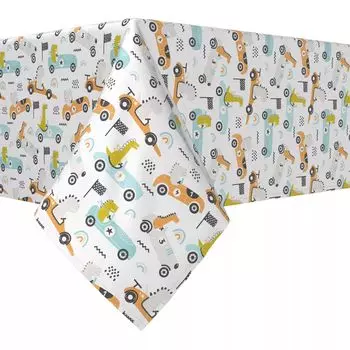 Квадратная скатерть, 100 % полиэстер, 60x60 дюймов Dino Racers