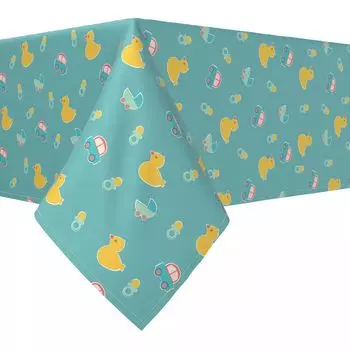 Квадратная скатерть, 100% полиэстер, 60x60 дюймов, дизайн Little Ducks