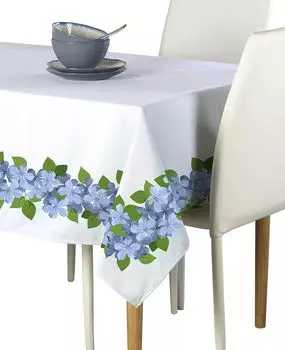 Квадратная скатерть, 100% полиэстер, 60x60 дюймов, гирлянда Forget Me Not