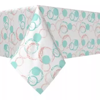 Квадратная скатерть, 100% полиэстер, 60x60 дюймов, круги с кистью