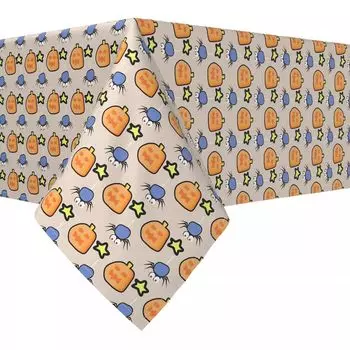 Квадратная скатерть, 100% полиэстер, 60x60 дюймов, Pacman Halloween