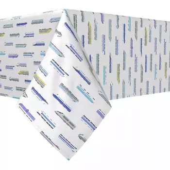 Квадратная скатерть, 100 % полиэстер, 60x60 дюймов, полоса высокоскоростного поезда