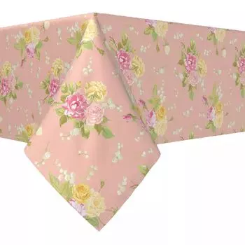 Квадратная скатерть, 100% полиэстер, 60x60 дюймов, простой цветочный букет