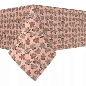 Квадратная скатерть, 100% полиэстер, 60x60 дюймов, рождественские пряники.