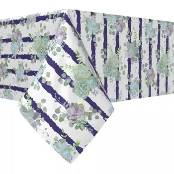 Квадратная скатерть, 100% полиэстер, 60x60 дюймов, сочная полоска