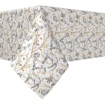 Квадратная скатерть, 100% полиэстер, 70х70 дюймов, Woodland Wildlife.