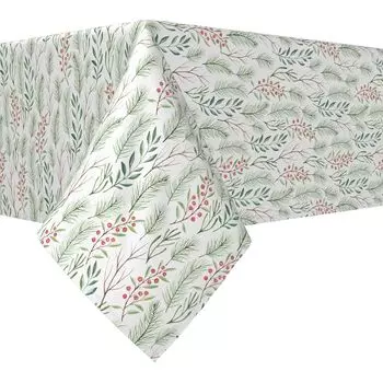 Квадратная скатерть, 100% полиэстер, 70x70 дюймов, Merry Berries & Branches.