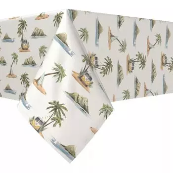 Квадратная скатерть, 100% полиэстер, 70x70 дюймов Retro Surf