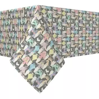 Квадратная скатерть, 100% полиэстер, 70x70 дюймов, Smarty Cats