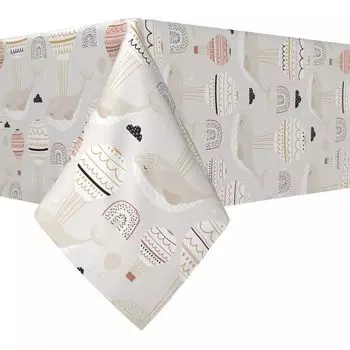 Квадратная скатерть, 100 % полиэстер, 70x70 дюймов, «Спящие киты и воздушные шары».