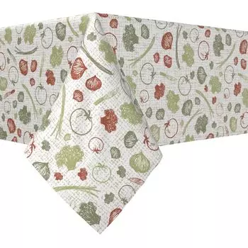 Квадратная скатерть, 100 % полиэстер, 70x70 дюймов, Veggie Sketch.