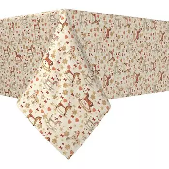 Квадратная скатерть, 100 % полиэстер, 70x70 дюймов, винтажные лошадки-качалки.