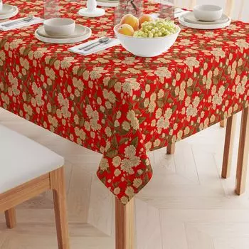 Квадратная скатерть, 100 % полиэстер, 70x70 дюймов, золотистый цветочный узор.