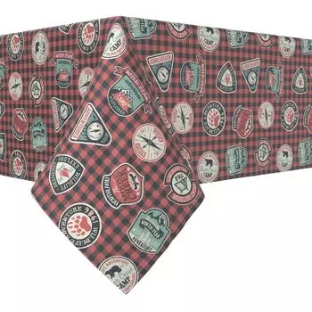 Квадратная скатерть, 100 % полиэстер, плед Mountain Explorer 60x60 дюймов.