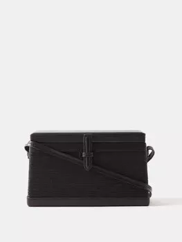 Квадратная сумка-сундук с отделкой из кожи рафии Hunting Season, черный