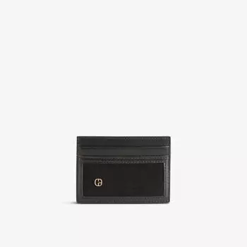 Квадратная замшевая визитница с тисненым логотипом Claudie Pierlot, цвет noir / gris