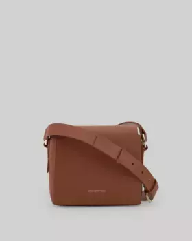 Квадратная женская сумка через плечо из ответственной кожи Adolfo Dominguez, темно-коричневый
