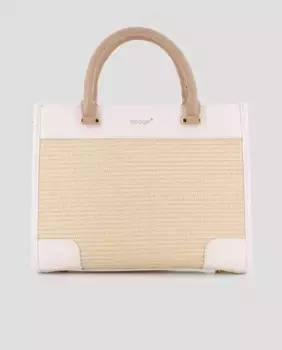 Квадратная женская сумка из рафии Blogger, цвет Crudo