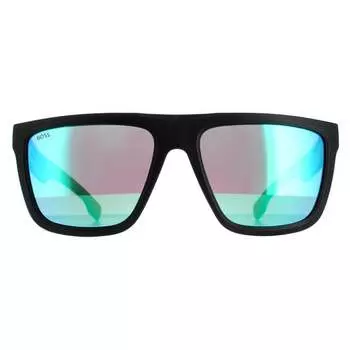 Квадратное мужское матовое красно-зеленое многослойное зеркало босс 1451/s Hugo Boss, черный