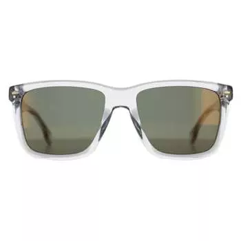 Квадратное мужское прозрачное зеркало серо-зелено-золотого цвета 1317/s Hugo Boss, серый