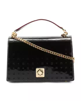 Квадратное закрывающееся через плечо с кожаным клапаном Made In Italy Arcadia, черный