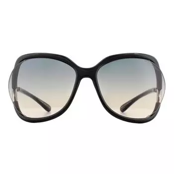 Квадратные блестящие черные дымчато-серые солнцезащитные очки с градиентом Tom Ford, черный