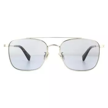 Квадратные блестящие палладиевые дымчатые фотохромные солнцезащитные очки Police, серебро