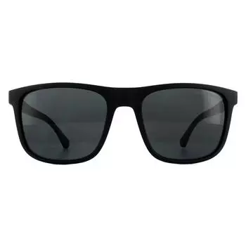 Квадратные матовые черные серые солнцезащитные очки с градиентом Emporio Armani, черный