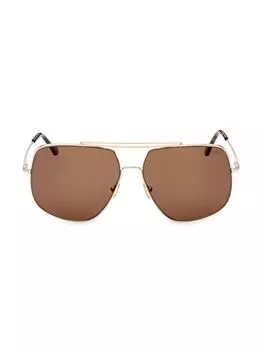 Квадратные металлические солнцезащитные очки Liam 61MM Tom Ford, роза