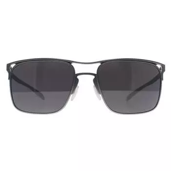 Квадратные мужские атласные хромированные призмы черного цвета holbrook ti Oakley, серебряный