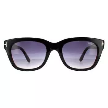 Квадратные мужские черно-коричневые дымчато-серые солнцезащитные очки с градиентом Tom Ford, черный