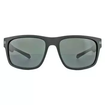 Квадратные мужские матовые серые поляризованные солнцезащитные очки Polaroid, черный