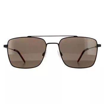 Квадратные мужские матовые серые солнцезащитные очки Hugo by Hugo Boss Hugo Boss, черный