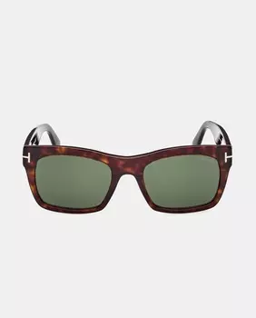 Квадратные мужские солнцезащитные очки из ацетата гаваны Tom Ford, коричневый