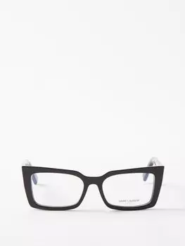 Квадратные очки из ацетата Saint Laurent, черный