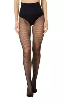 Квадратные сетчатые колготки черного цвета Commando