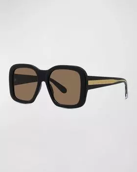 Квадратные солнцезащитные очки 2001 года из ацетата Stella McCartney, цвет Shiny Black Brown