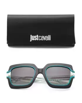 Квадратные солнцезащитные очки 53 мм Just Cavalli, черный/зеленый