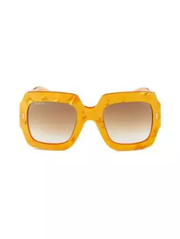 Квадратные солнцезащитные очки 53MM Gucci, желтый