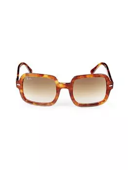 Квадратные солнцезащитные очки 53MM Ray-Ban, цвет Red Havana